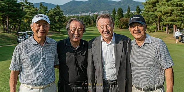 稲城市坂浜在住のゴルファーが、近い生活圏の仲間と無理のないペースでゴルフを楽しんでいる場面