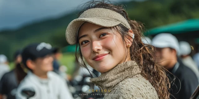 東大阪市新石切エリア在住の50代男性ゴルファーが、雨天でもリラックスした表情で仲間と話しているバストアップ写真