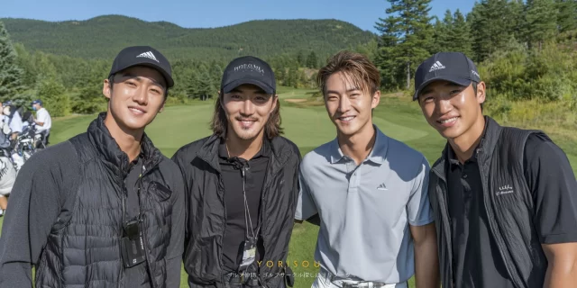 渋谷区内の各エリアから集まったゴルフ仲間が、ヨリソーウを通じて自然につながり笑顔で過ごしている集合写真