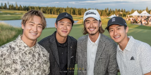 茨木市大池在住のシニア世代ゴルファーが、手を振って挨拶する穏やかな人柄が伝わるバストアップ写真