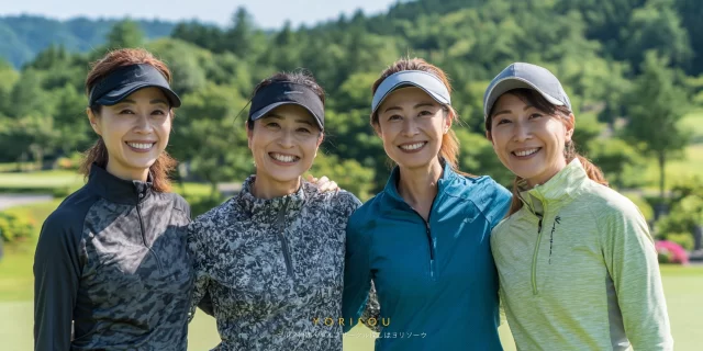 市原市姉崎周辺で、50代女性のゴルフ仲間がエンジョイ志向で集まっている様子