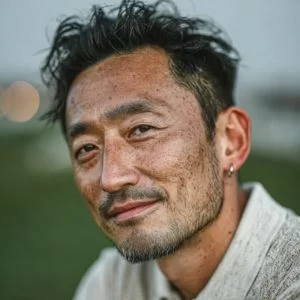 金沢市西泉エリアから通いやすいゴルフ場で、平日にラウンドを楽しむ50代男性ゴルファーのバストアップ写真