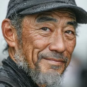 杉並区在住の石井さん(60代男性)、ゴルフウェア姿でバストアップの穏やかな笑顔を見せる平日ゴルファー