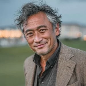 佐賀市周辺のゴルフ場で、平日にゴルフを楽しむ50代男性ゴルファーがゴルフウェア姿でバストアップ撮影されている様子