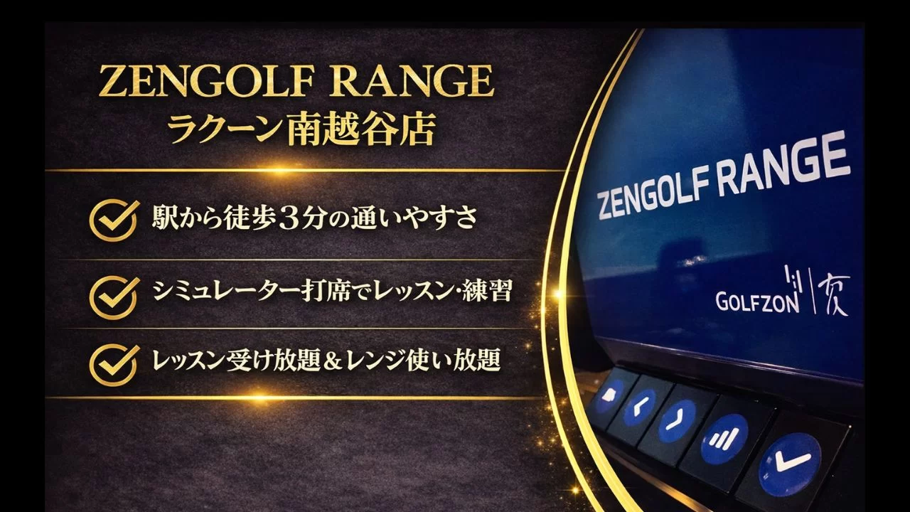 ZENGOLF RANGE ラクーン南越谷店の料金、レッスン、設備を整理