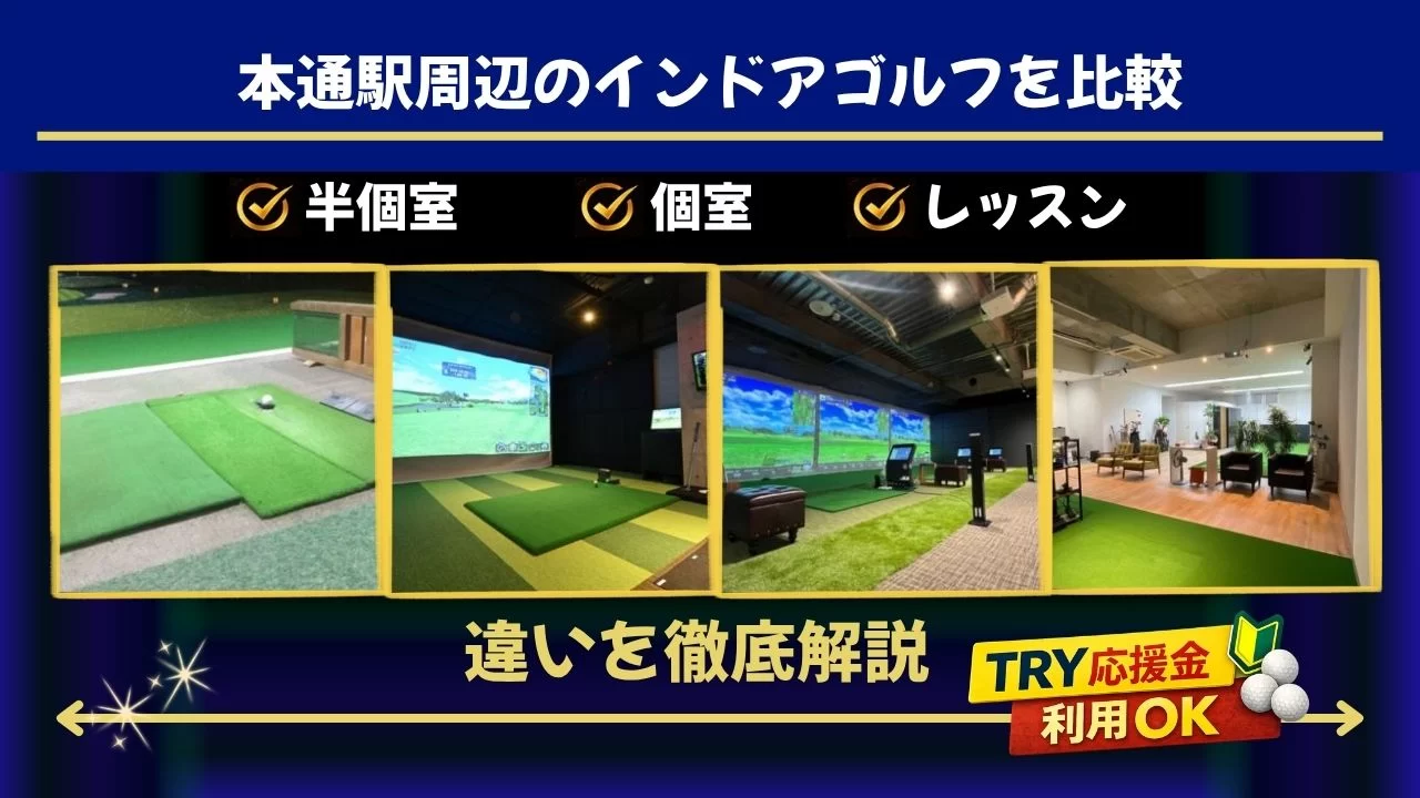 本通駅周辺 インドアゴルフ 比較
