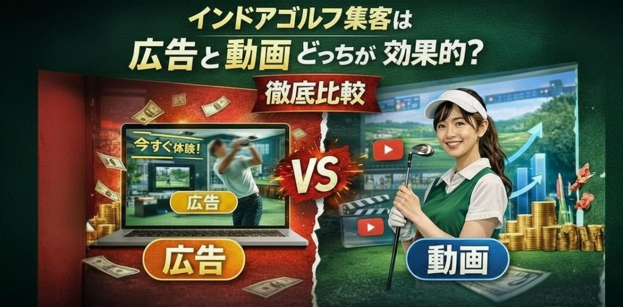 インドアゴルフ集客は広告と動画どっちが効果的かを比較 動画で集客アップする方法を解説