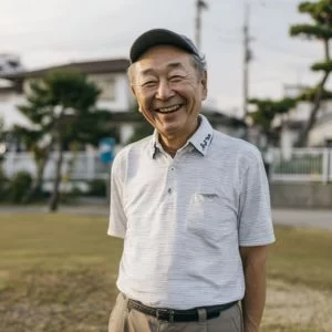 市原市姉崎在住の60代男性ゴルファー斎藤さんが、エンジョイ志向でゴルフを楽しんでいる様子